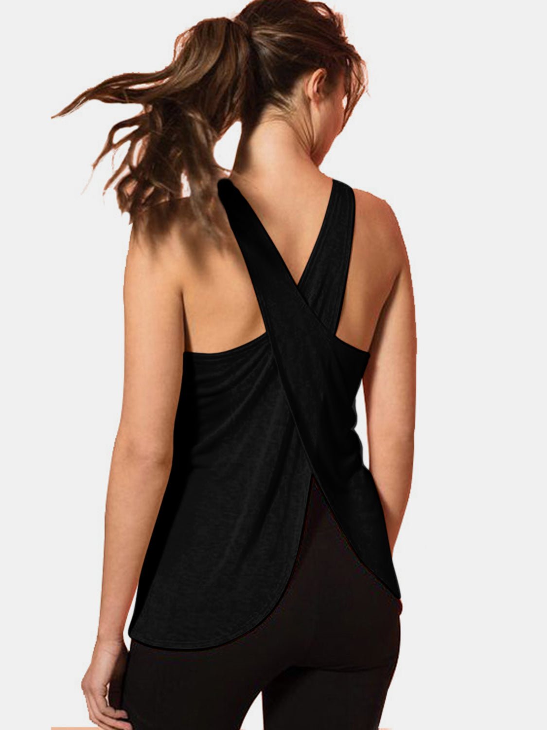 Crisscross Scoop Neck Active Tank - Admiresty