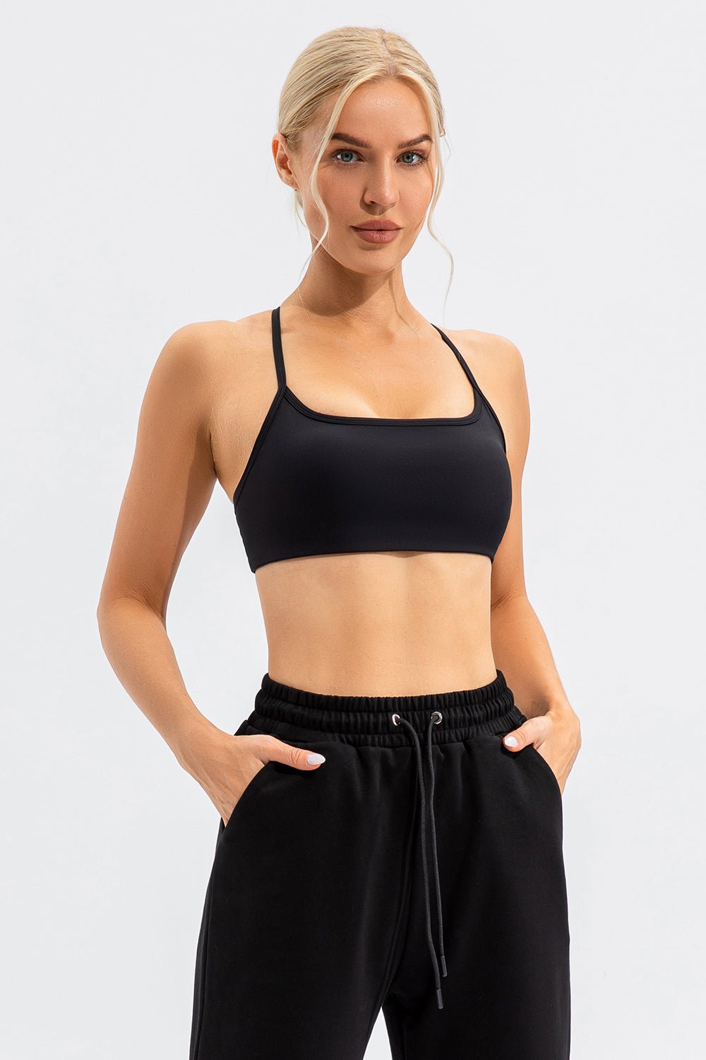 Crisscross Spaghetti Strap Active Cami - Admiresty