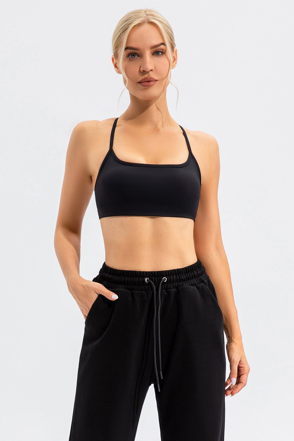 Crisscross Spaghetti Strap Active Cami - Admiresty