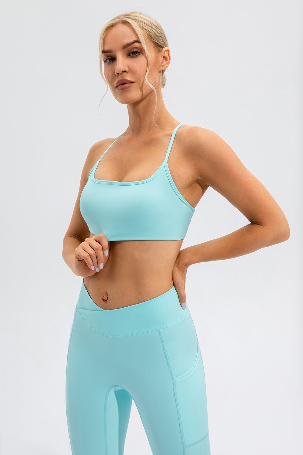 Crisscross Spaghetti Strap Active Cami - Admiresty