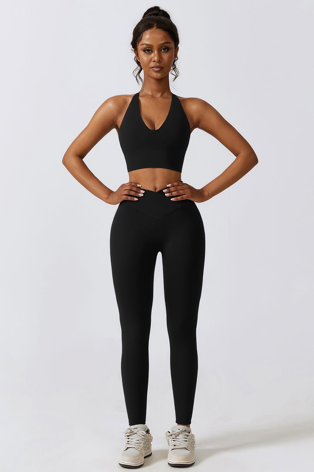 Crisscross Sports Bra and Leggings Set - Admiresty