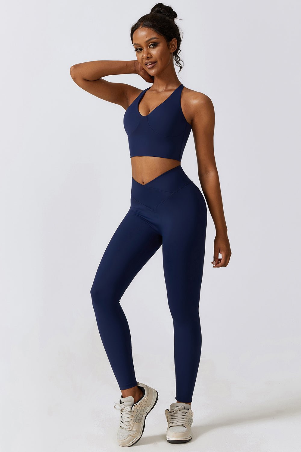 Crisscross Sports Bra and Leggings Set - Admiresty