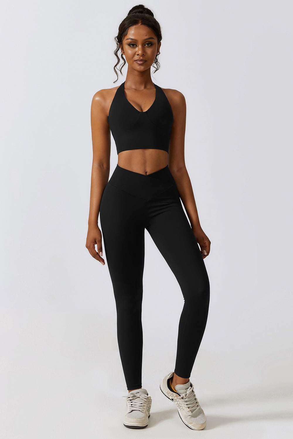 Crisscross Sports Bra and Leggings Set - Admiresty