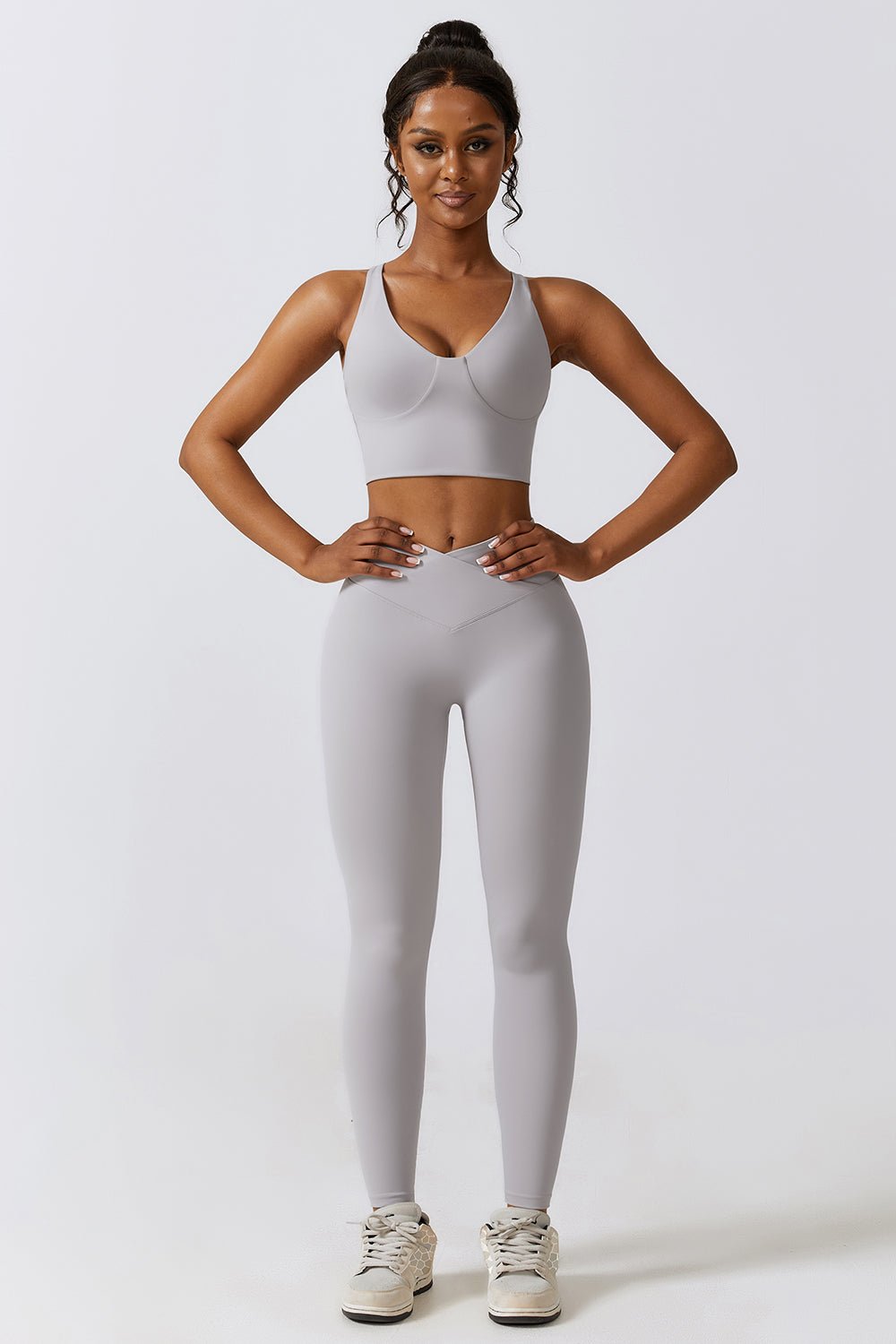 Crisscross Sports Bra and Leggings Set - Admiresty