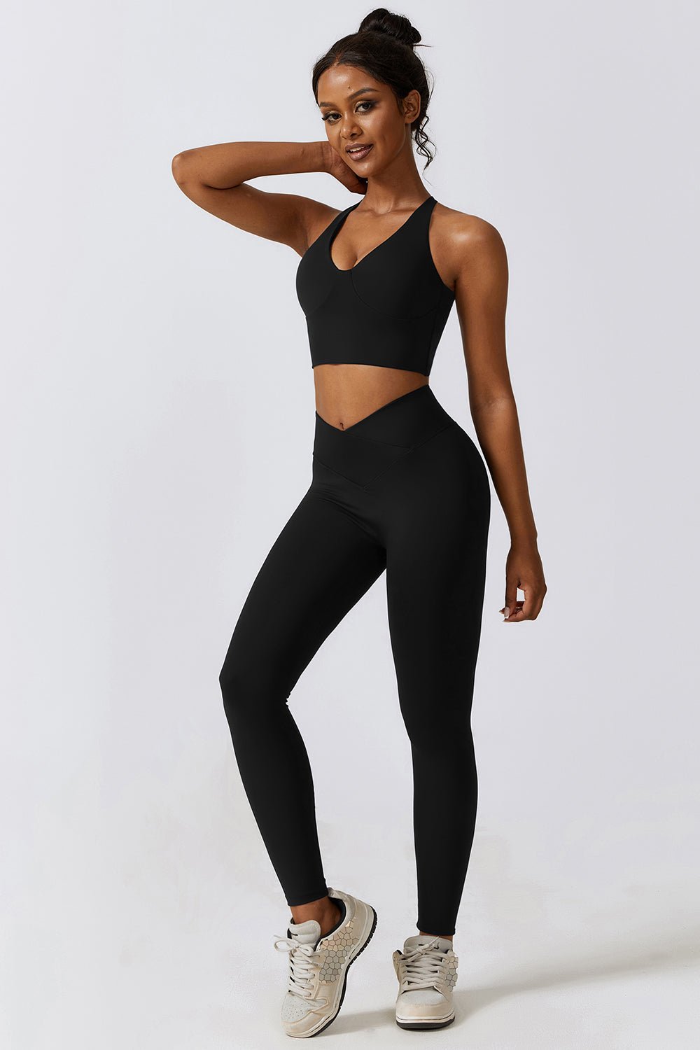 Crisscross Sports Bra and Leggings Set - Admiresty