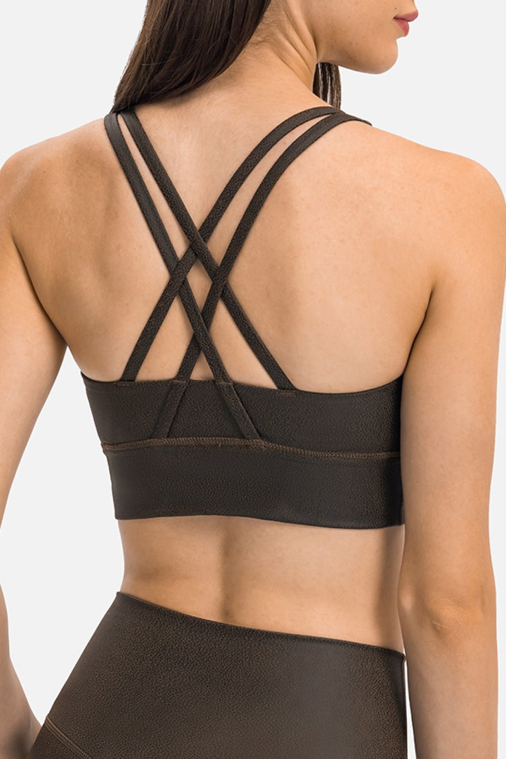 Crisscross Strappy Back Sports Bra - Admiresty