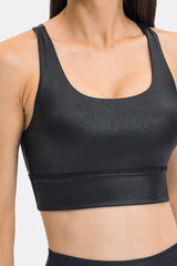 Crisscross Strappy Back Sports Bra - Admiresty