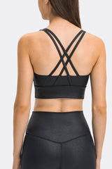 Crisscross Strappy Back Sports Bra - Admiresty