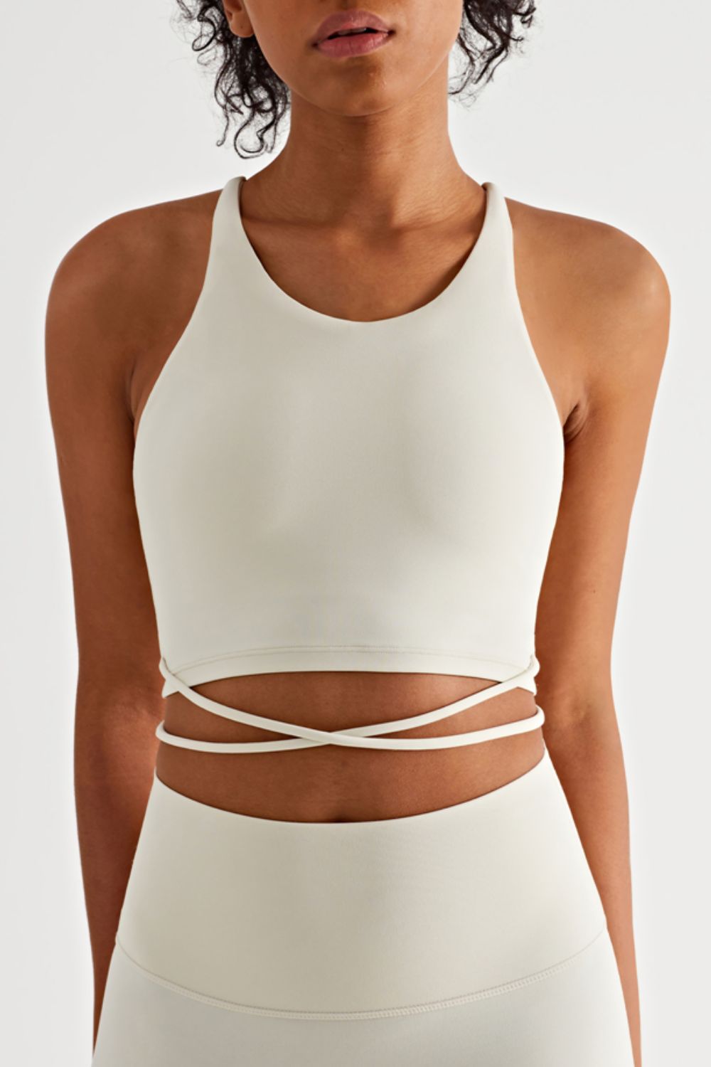 Crisscross Tied Sports Bra - Admiresty