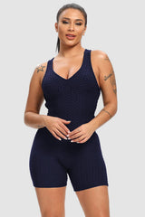 Crisscross Wide Strap Active Romper - Admiresty