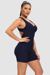 Crisscross Wide Strap Active Romper - Admiresty