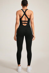 Crisscross Wide Strap Jumpsuit - Admiresty