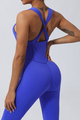 Crisscross Wide Strap Sleeveless Jumpsuit - Admiresty