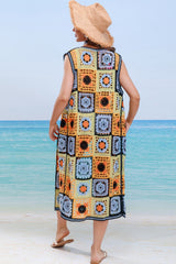 Crochet Open Front Sleeveless Cover Up - Admiresty