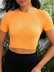 Cropped Round Neck Active Top - Admiresty