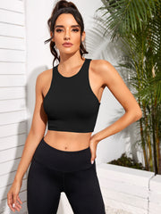 Cropped Round Neck Sports Tank Top - Admiresty