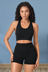 Cropped Sports Tank and Shorts Set - Admiresty