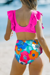 Cropped Swim Top and Floral Bottoms Set - Admiresty