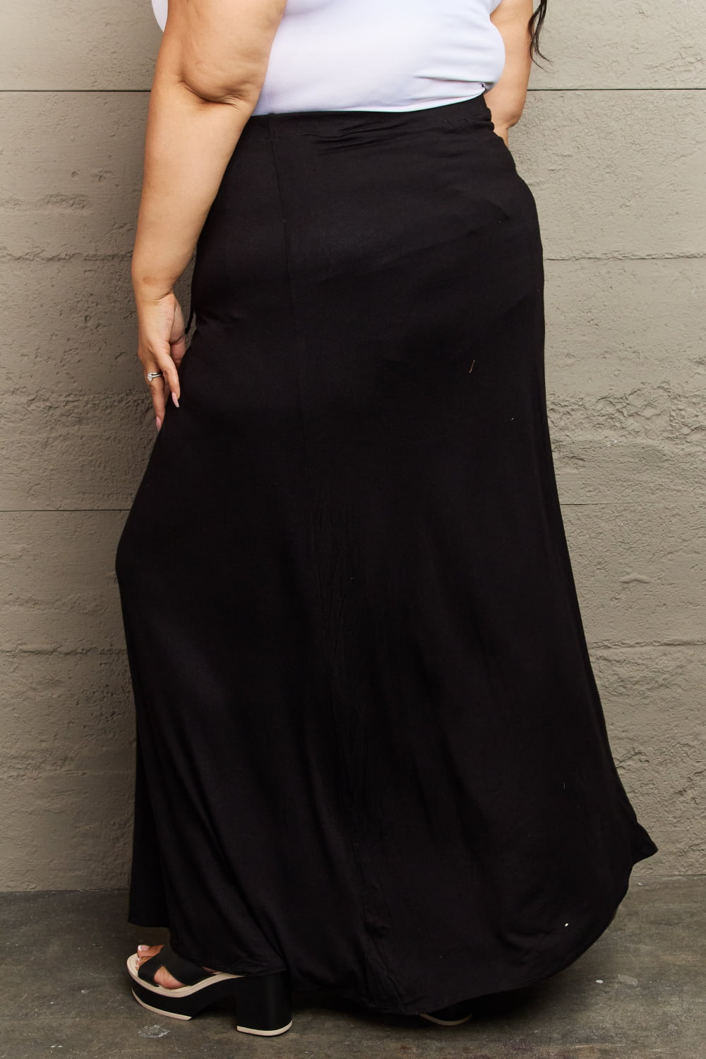 Culture Code For The Day Full Size Flare Maxi Skirt in Black - Admiresty