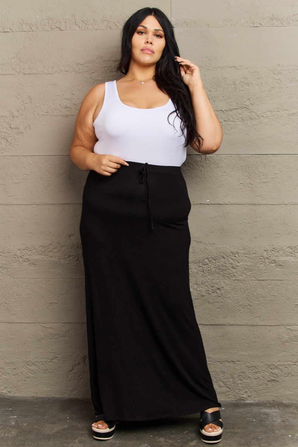 Culture Code For The Day Full Size Flare Maxi Skirt in Black - Admiresty