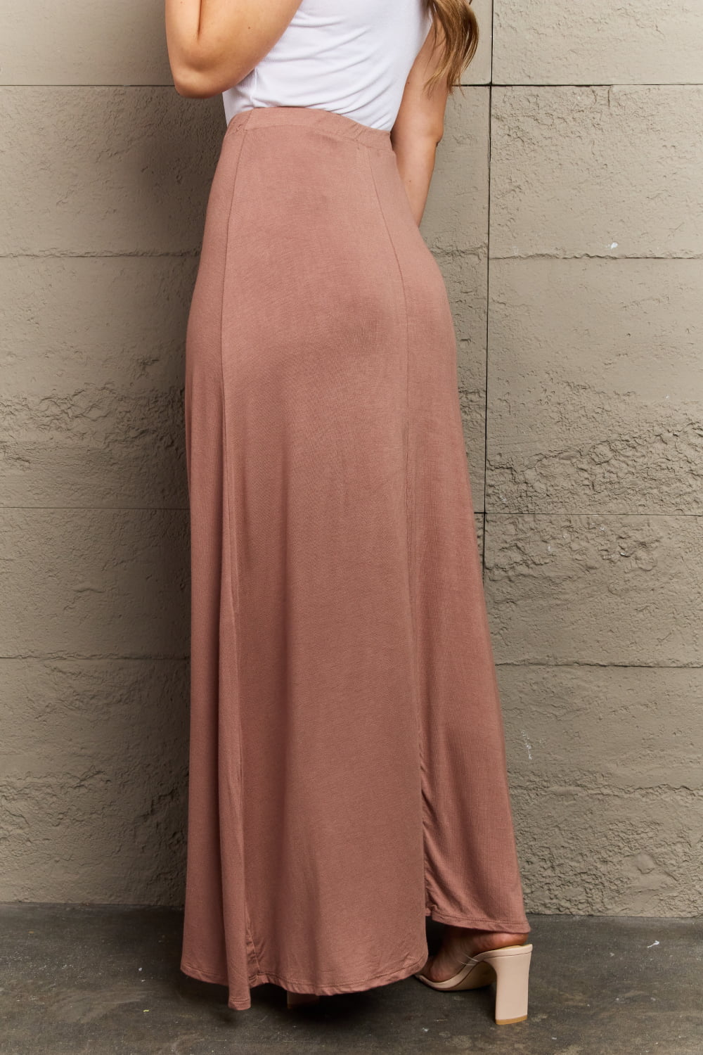 Culture Code For The Day Full Size Flare Maxi Skirt in Chocolate - Admiresty