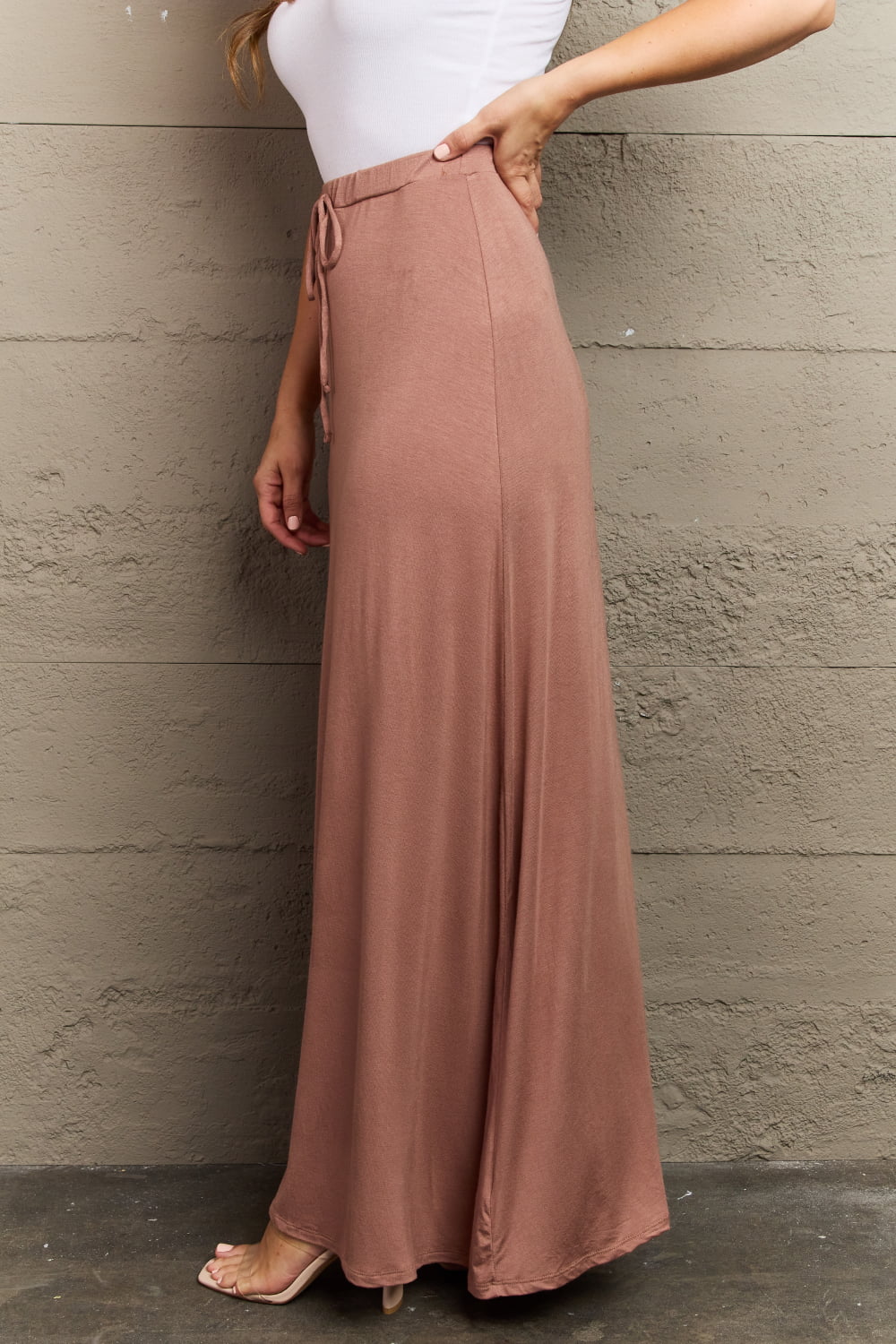 Culture Code For The Day Full Size Flare Maxi Skirt in Chocolate - Admiresty