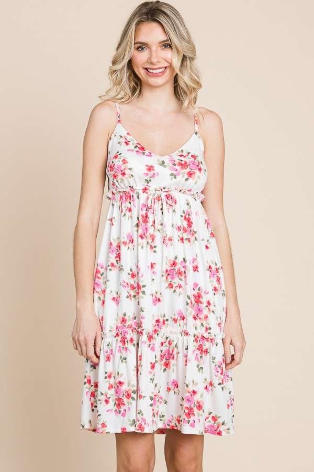 Culture Code Full Size Floral Frill Cami Dress - Admiresty