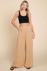 Culture Code Full Size High Waist Wide Leg Cargo Pants - Admiresty