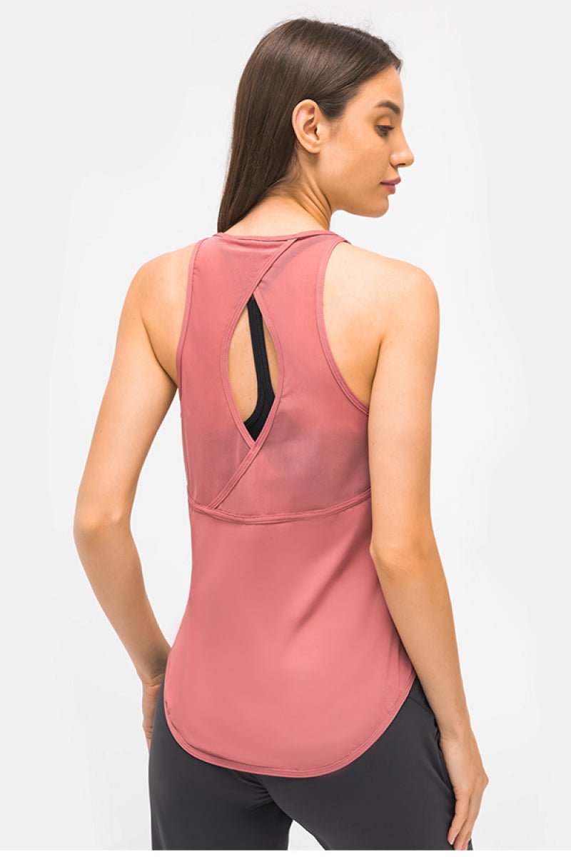 Cut Out Back Sports Tank Top - Admiresty