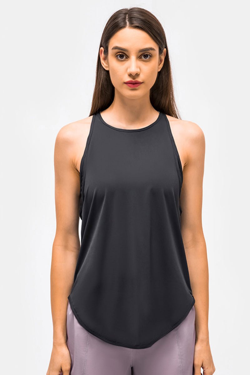 Cut Out Back Sports Tank Top - Admiresty