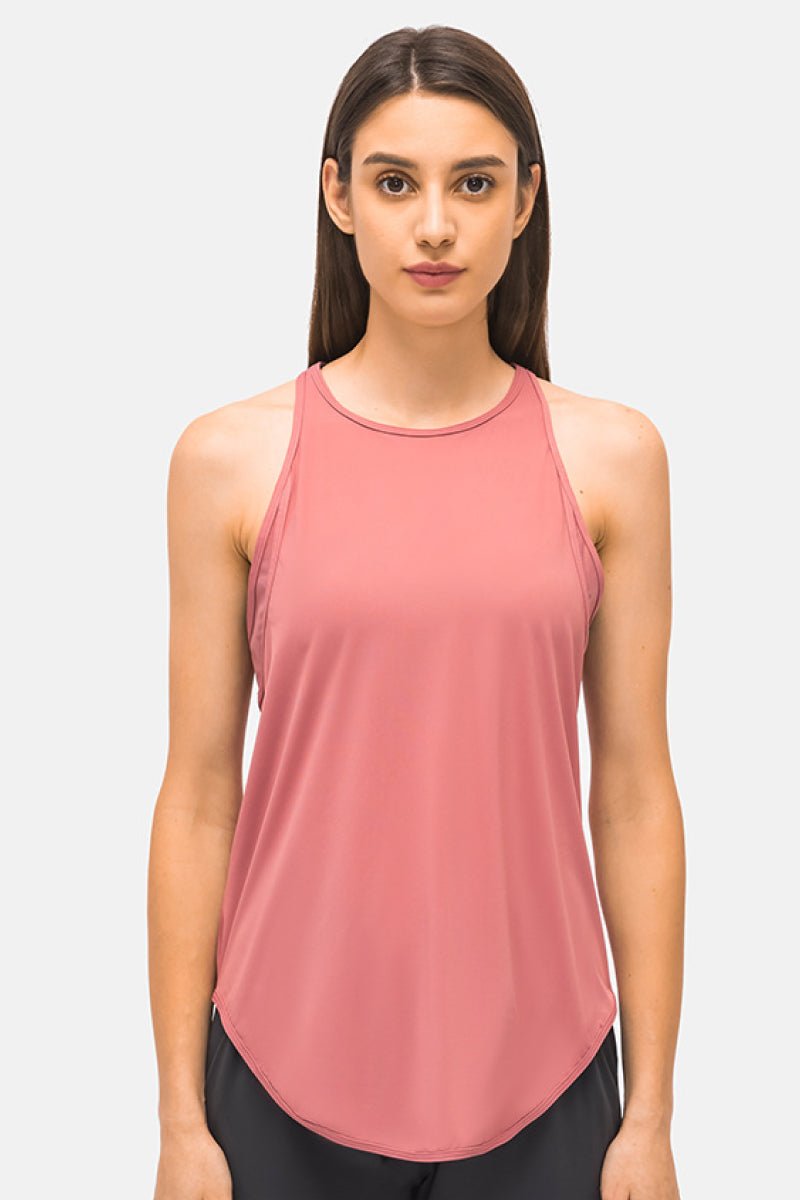 Cut Out Back Sports Tank Top - Admiresty