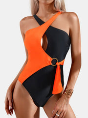 Cutout Contrast Sleeveless One - Piece Swimwear - Admiresty