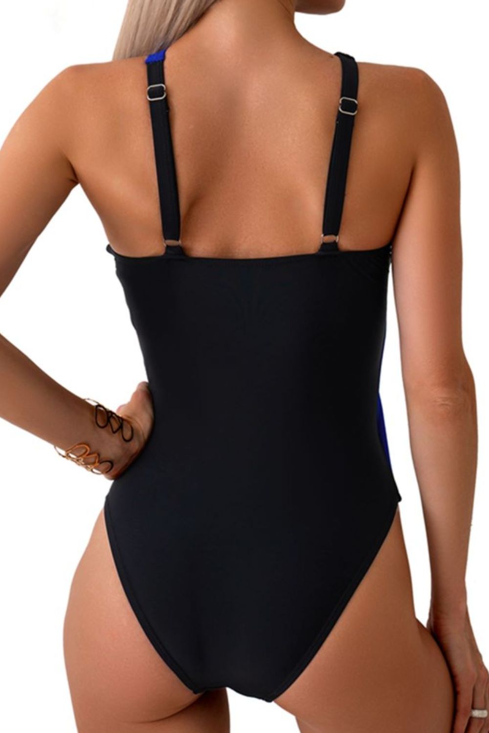 Cutout Contrast Sleeveless One - Piece Swimwear - Admiresty