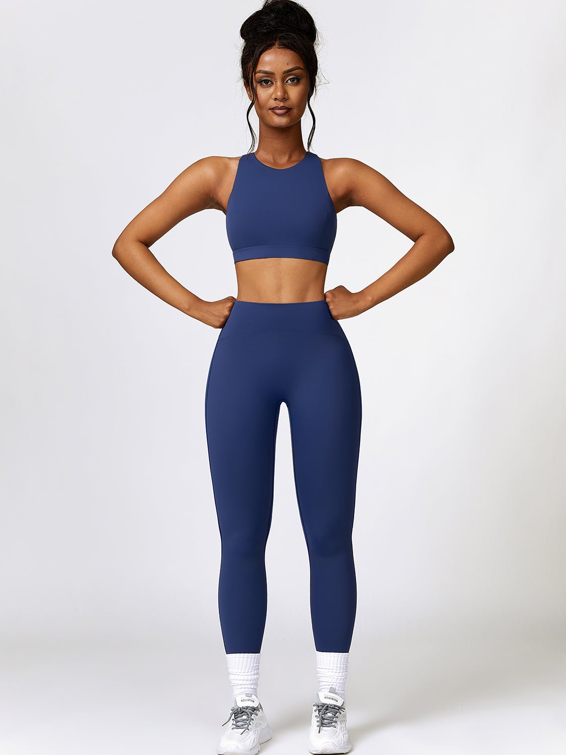 Cutout Cropped Sport Tank and Leggings Set - Admiresty