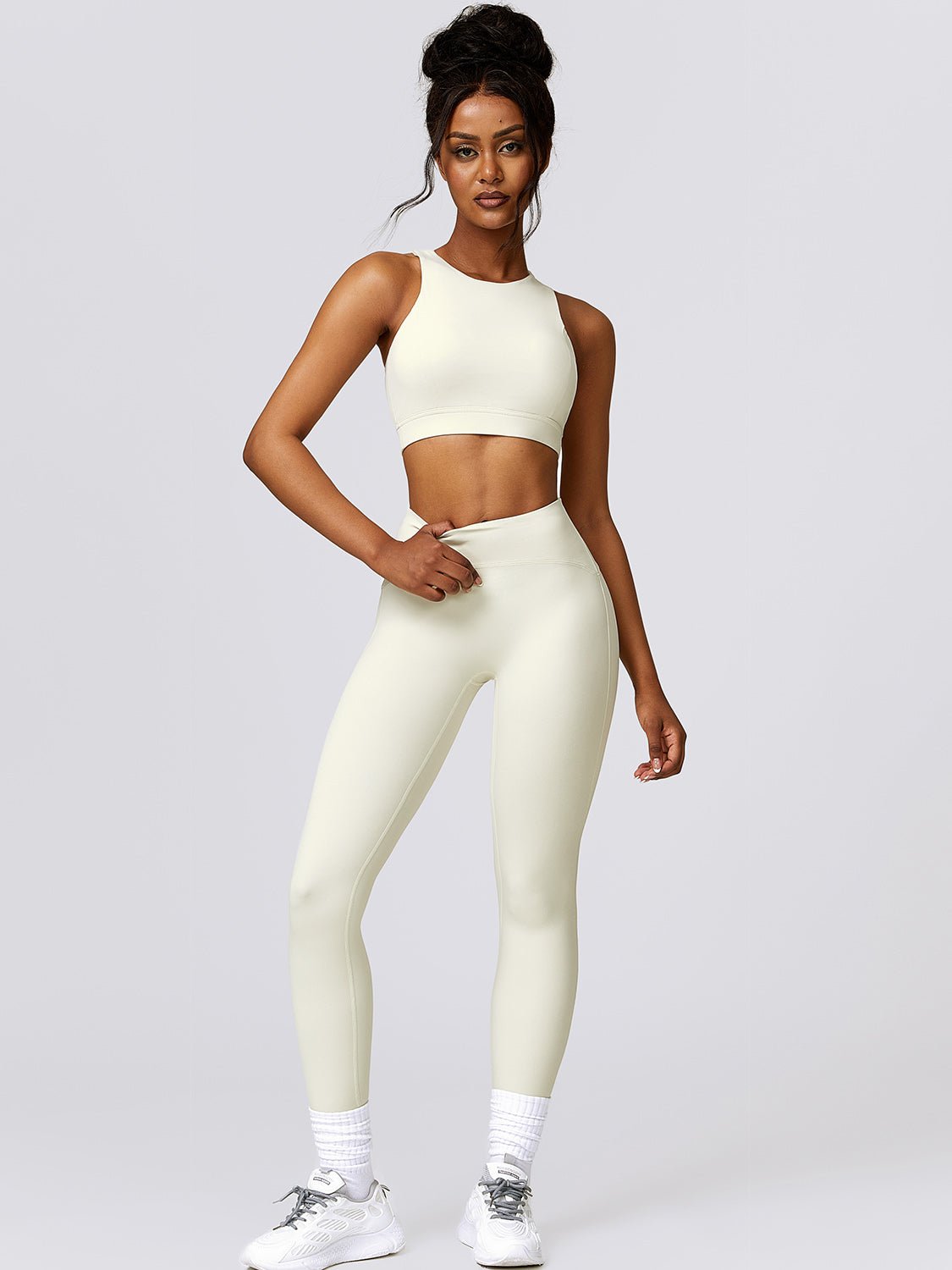 Cutout Cropped Sport Tank and Leggings Set - Admiresty