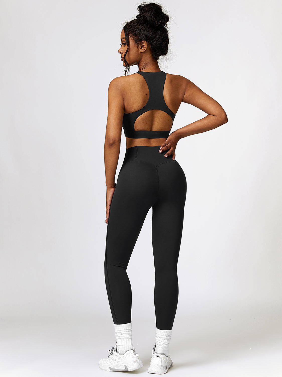 Cutout Cropped Sport Tank and Leggings Set - Admiresty