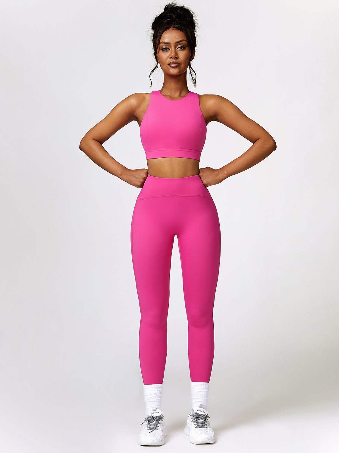 Cutout Cropped Sport Tank and Leggings Set - Admiresty