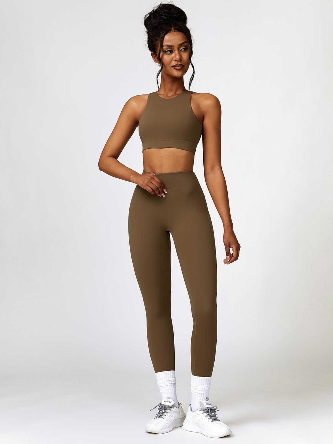 Cutout Cropped Sport Tank and Leggings Set - Admiresty