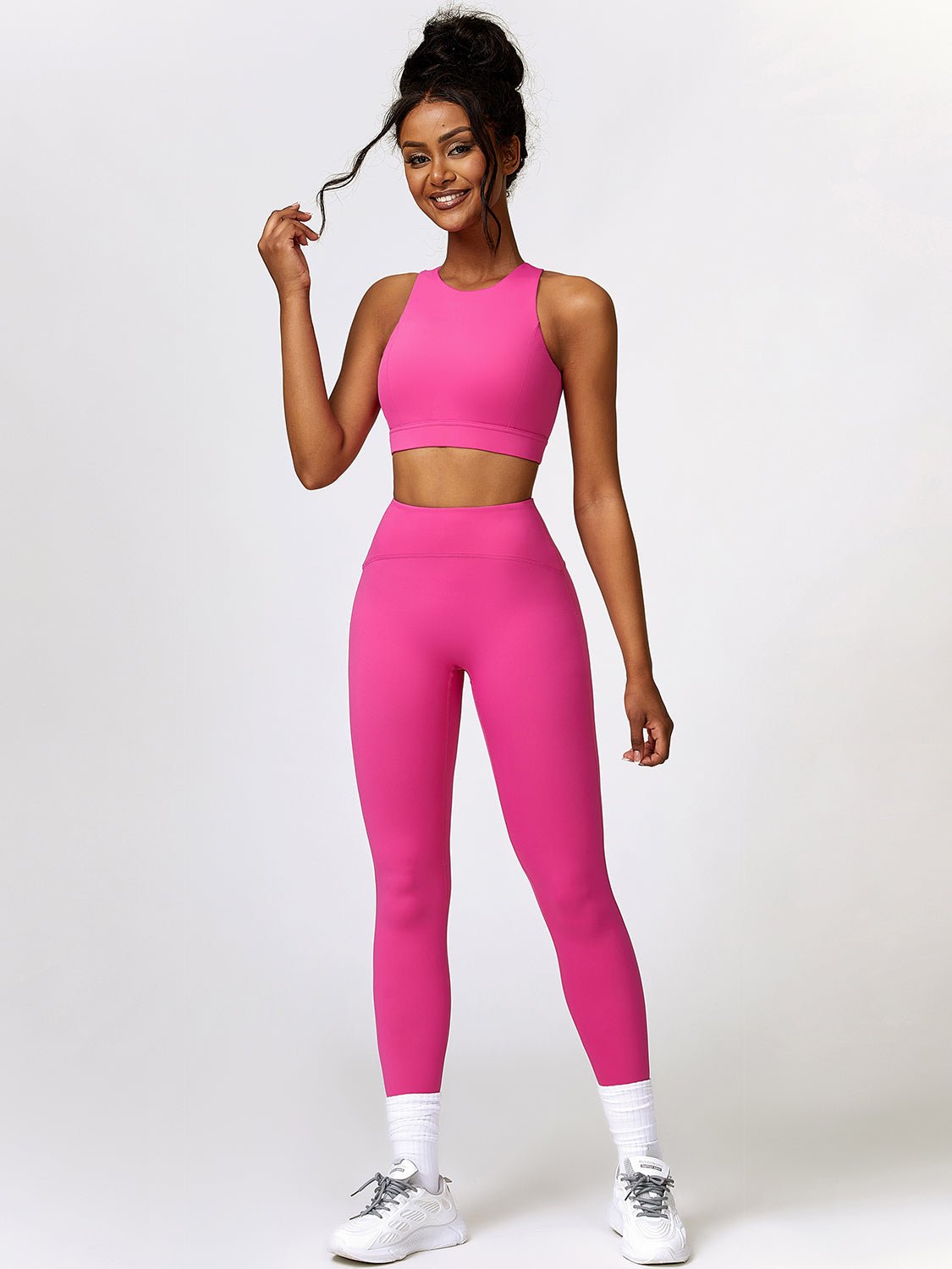 Cutout Cropped Sport Tank and Leggings Set - Admiresty