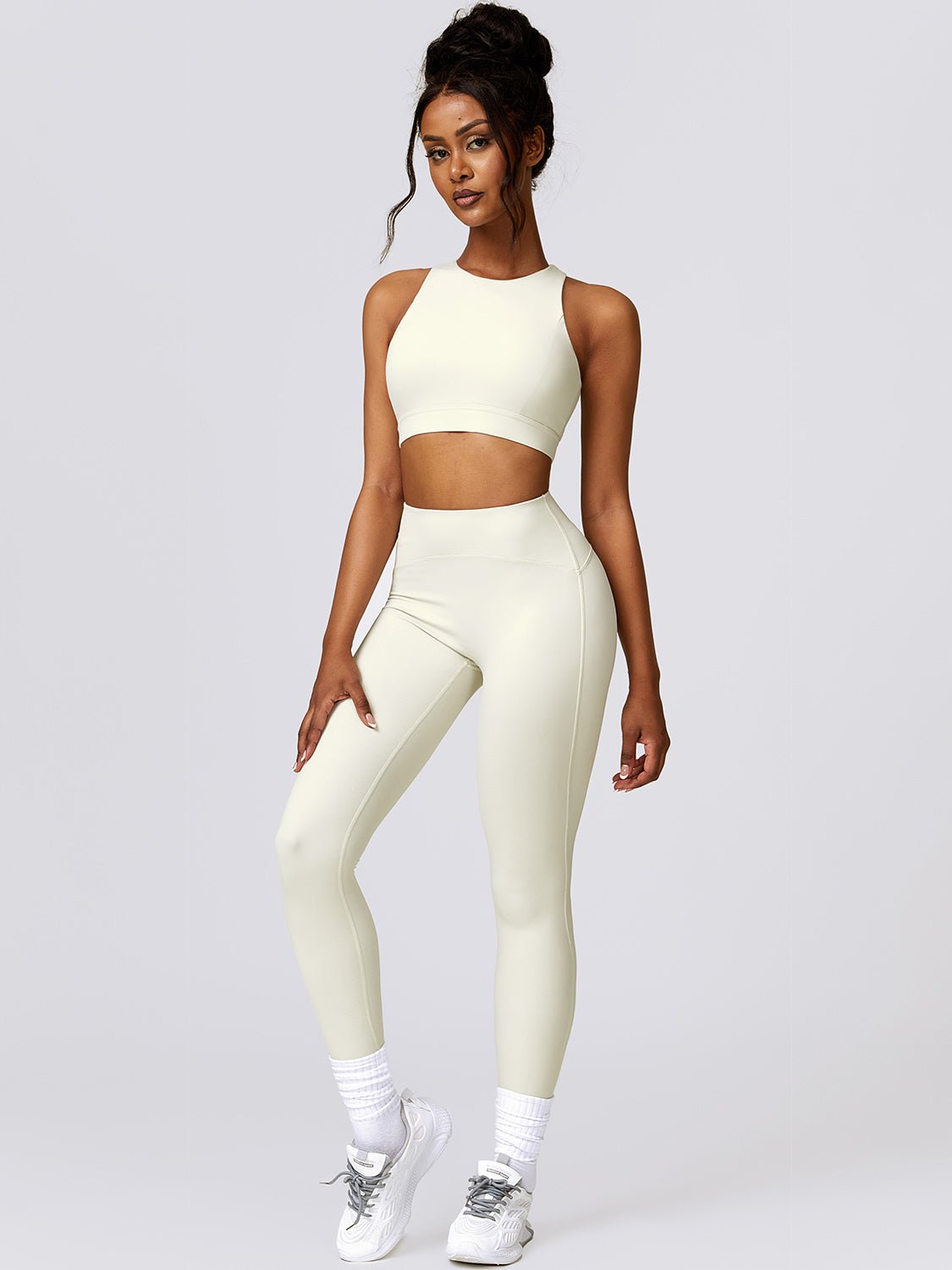 Cutout Cropped Sport Tank and Leggings Set - Admiresty