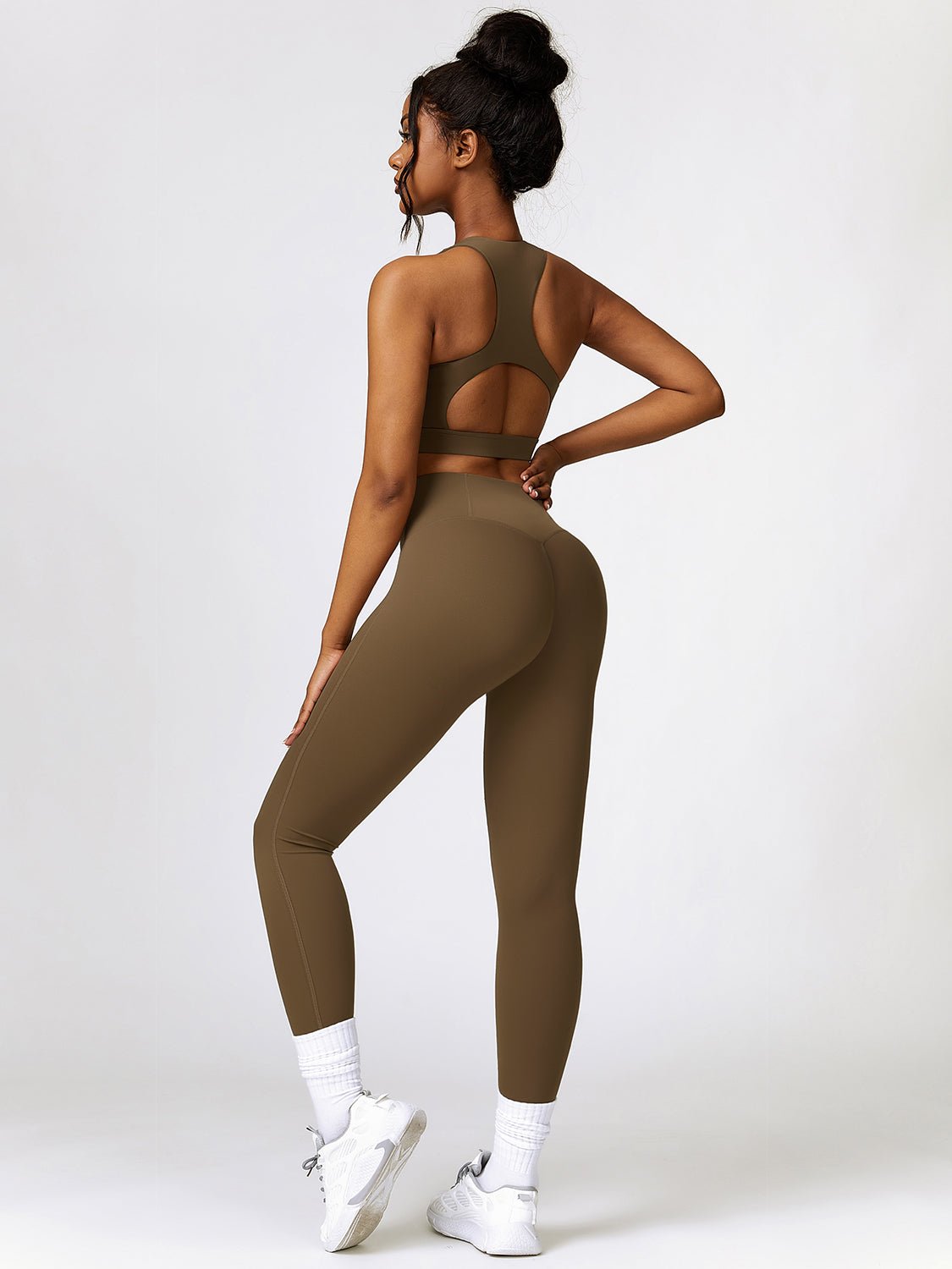 Cutout Cropped Sport Tank and Leggings Set - Admiresty