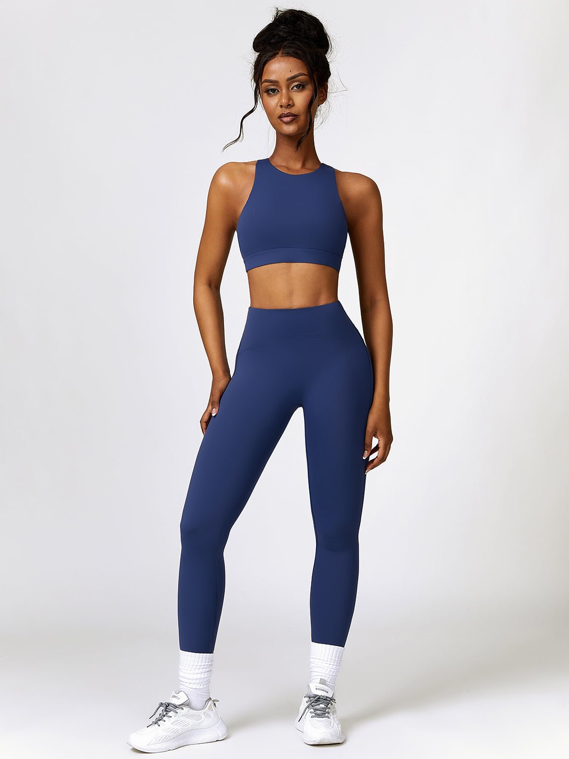 Cutout Cropped Sport Tank and Leggings Set - Admiresty