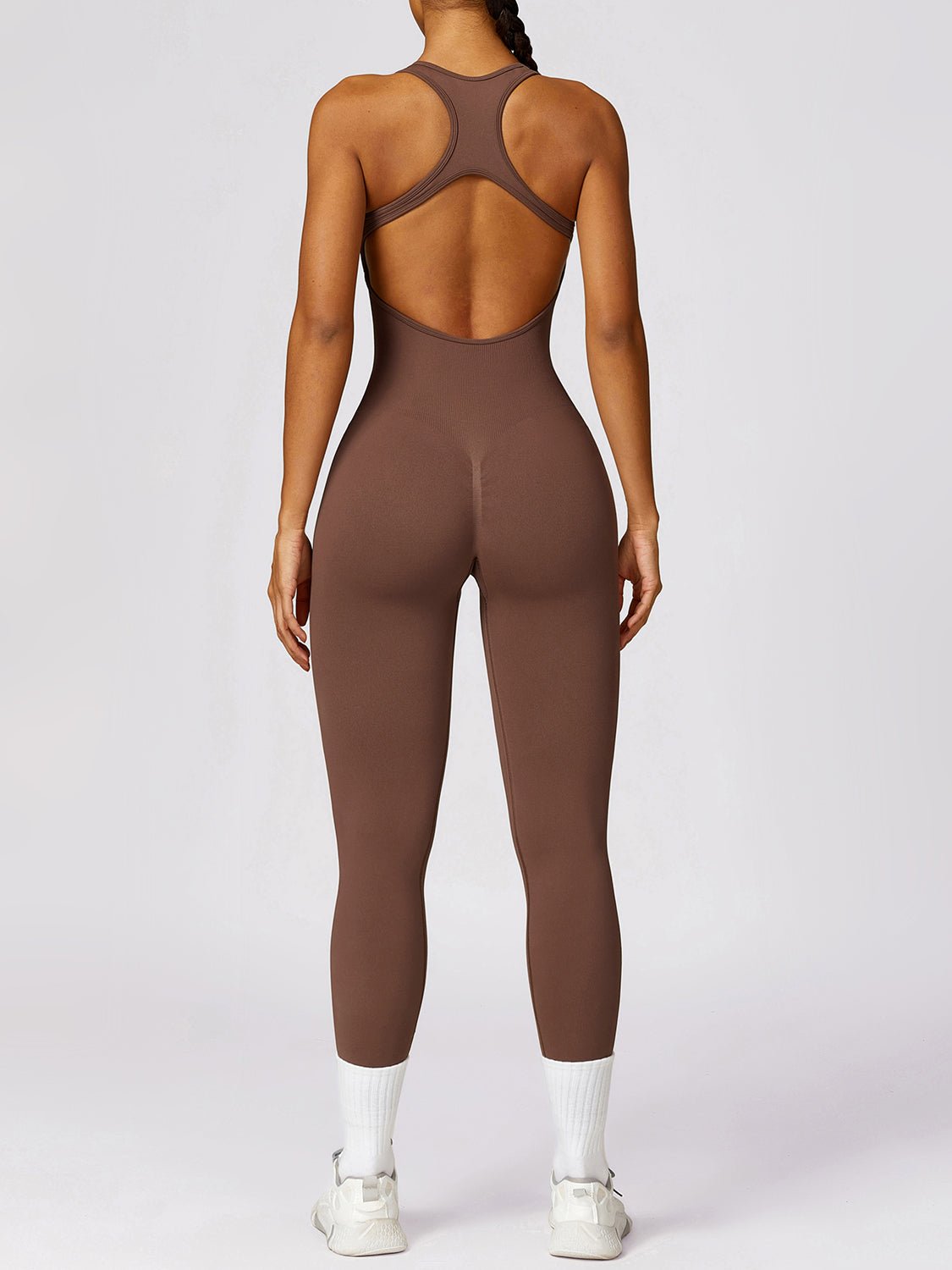 Cutout Racerback Active Jumpsuit - Admiresty