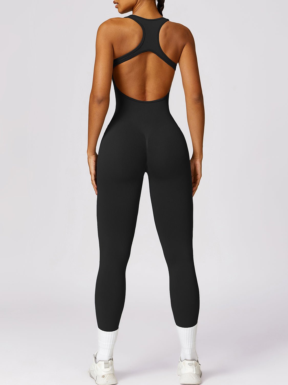 Cutout Racerback Active Jumpsuit - Admiresty