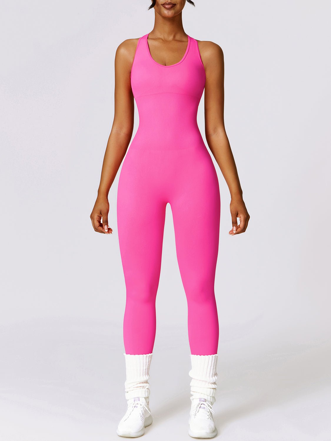 Cutout Racerback Active Jumpsuit - Admiresty