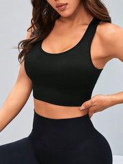 Cutout Racerback Scoop Neck Active Tank - Admiresty