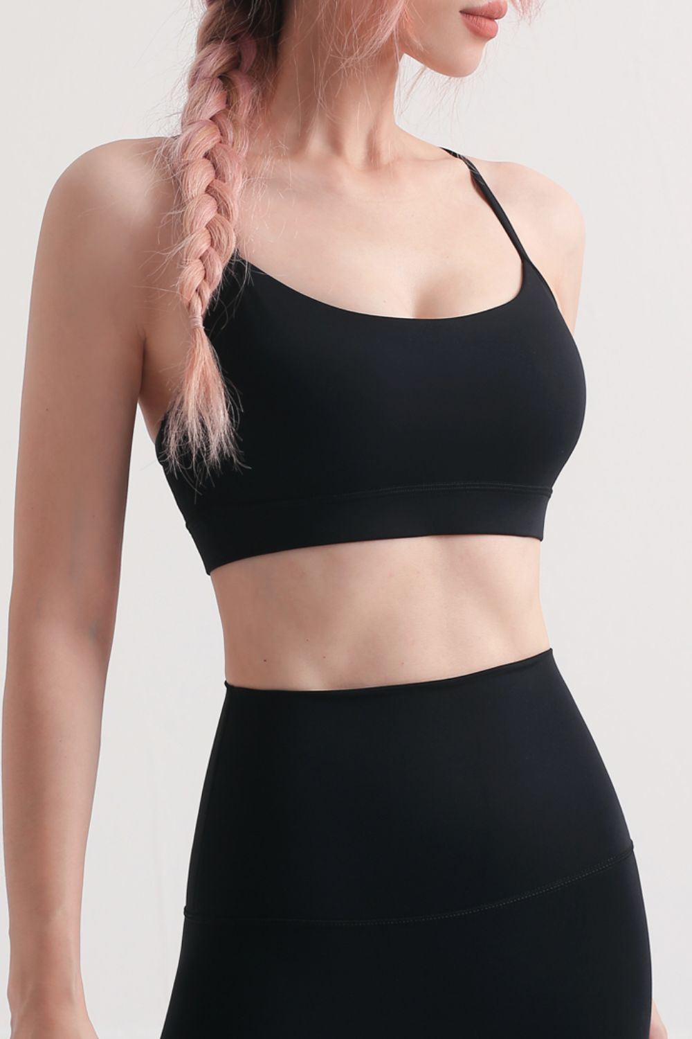 Cutout Racerback Scoop Neck Sports Bra - Admiresty