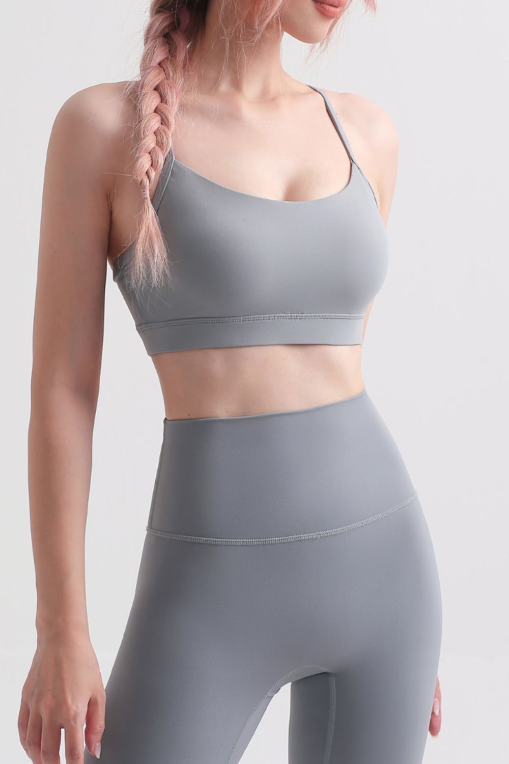 Cutout Racerback Scoop Neck Sports Bra - Admiresty