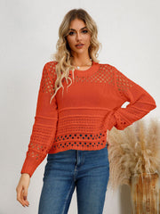 Cutout Round Neck Knit Top - Admiresty