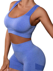 Cutout Scoop Neck Tank and Shorts Active Set - Admiresty